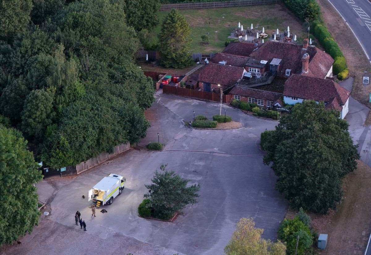 A20 Ashford Road, near Leeds Castle, closed after man shot at pub