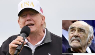 Trump tries Sean Connery impersonation after opening new golf course