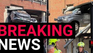 Three injured by falling rubble after van ploughs through Leeds car park | News UK