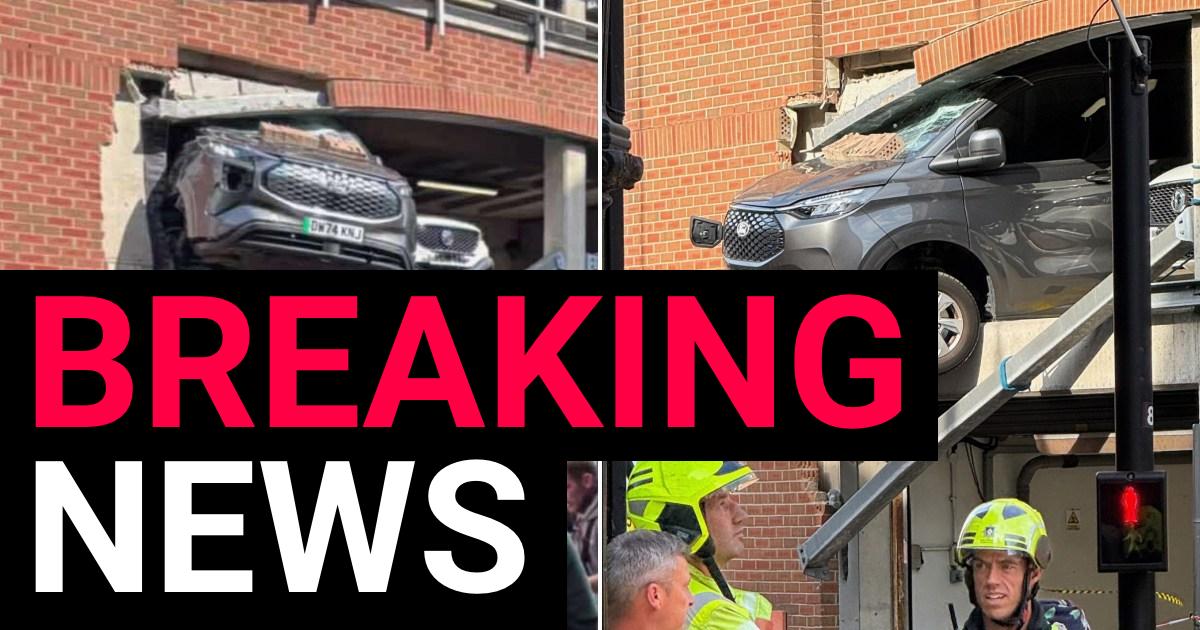 Three injured by falling rubble after van ploughs through Leeds car park | News UK