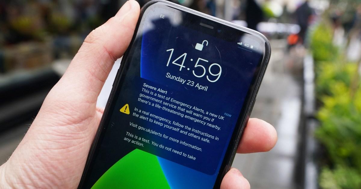Here's when every phone in the UK is going to get an emergency alert | News UK