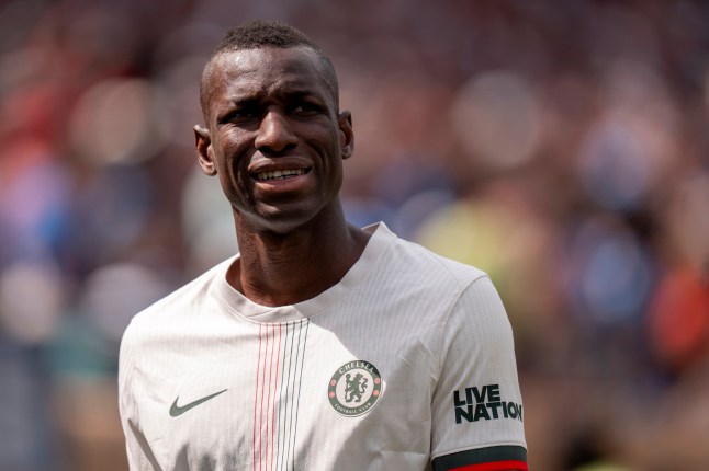 Chelsea's Nicolas Jackson reacts to getting a red card as he walks off the pitch during the Club World Cup Group D soccer match between Flamengo and Chelsea in Philadelphia, Friday, June 20, 2025. (AP Photo/Chris Szagola)
