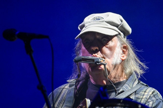 Mandatory Credit: Photo by James Veysey/Shutterstock (15371539el) Neil Young performs on the Pyramid stage Glastonbury Festival, Day 4, UK - 28 Jun 2025