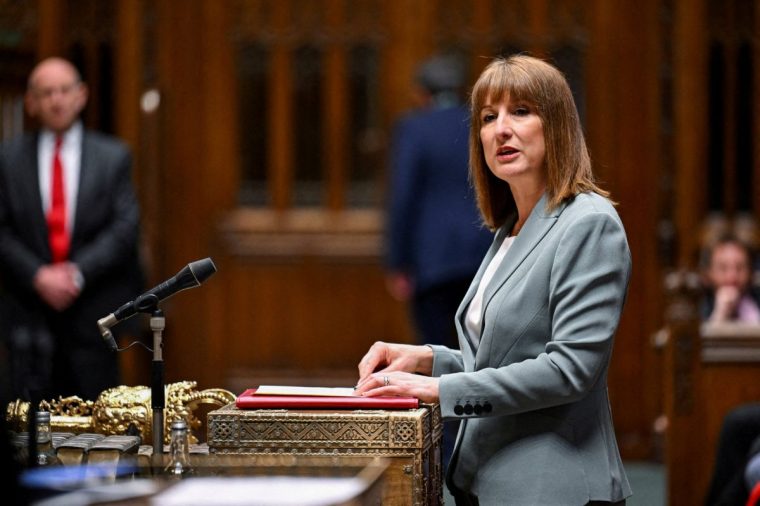 FILE PHOTO: British Chancellor of the Exchequer Rachel Reeves presents the Spending Review 2025 at the House of Commons in London, Britain, June 11, 2025. ??House of Commons/Handout via REUTERS THIS IMAGE HAS BEEN SUPPLIED BY A THIRD PARTY. MANDATORY CREDIT. IMAGE MUST NOT BE ALTERED/File Photo