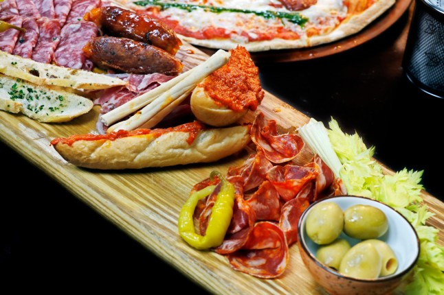 spanish and italian cold cut mix platter with pork chorizo, salami, ham etc