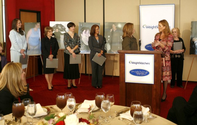 Sarah Ferguson, Duchess of York, was in Houston to honor the eight finalist from the Southern region in Weight Watchers 2006 Inspiring Stories of the Year Contest. Also present were local guests, Debbie Clemens, wife of Houston Astros pitcher Roger Clemens and co-founder of the Roger Clemens Foundation and Sylvia Brooks, President of the Houston Area Urban League at the Hobby Center, Sept. 14 2006 in Houston, Texas. (Photo by Bob Levey/WireImage for Ketchum Entertainment Marketing)