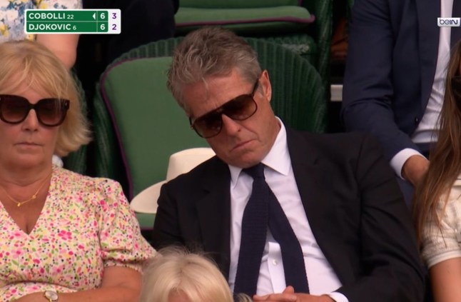 Hugh Grant falls asleep in the Royal Box at Wimbledon