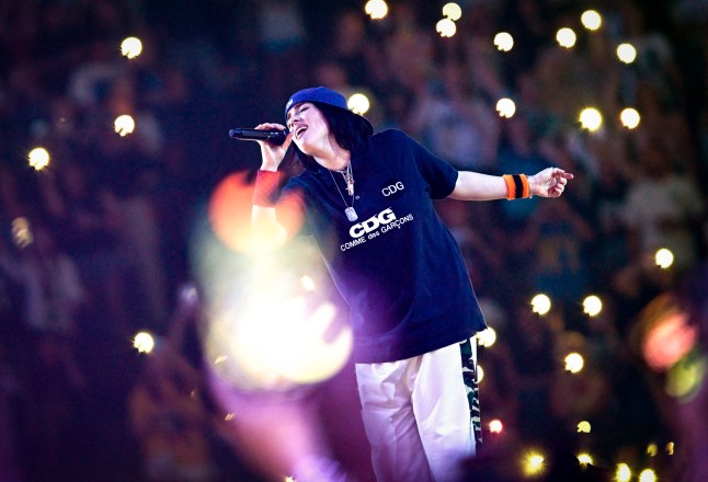 LONDON, ENGLAND - JULY 10: Billie Eilish performs on stage at The O2 Arena on July 10, 2025 in London, England. (Photo by Gareth Cattermole/Getty Images for Live Nation)