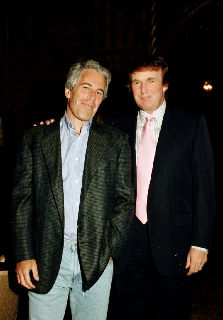 American financier Jeffrey Epstein (left) and then-real estate developer Donald Trump in 1997. (Picture: Davidoff Studios/Getty Images)