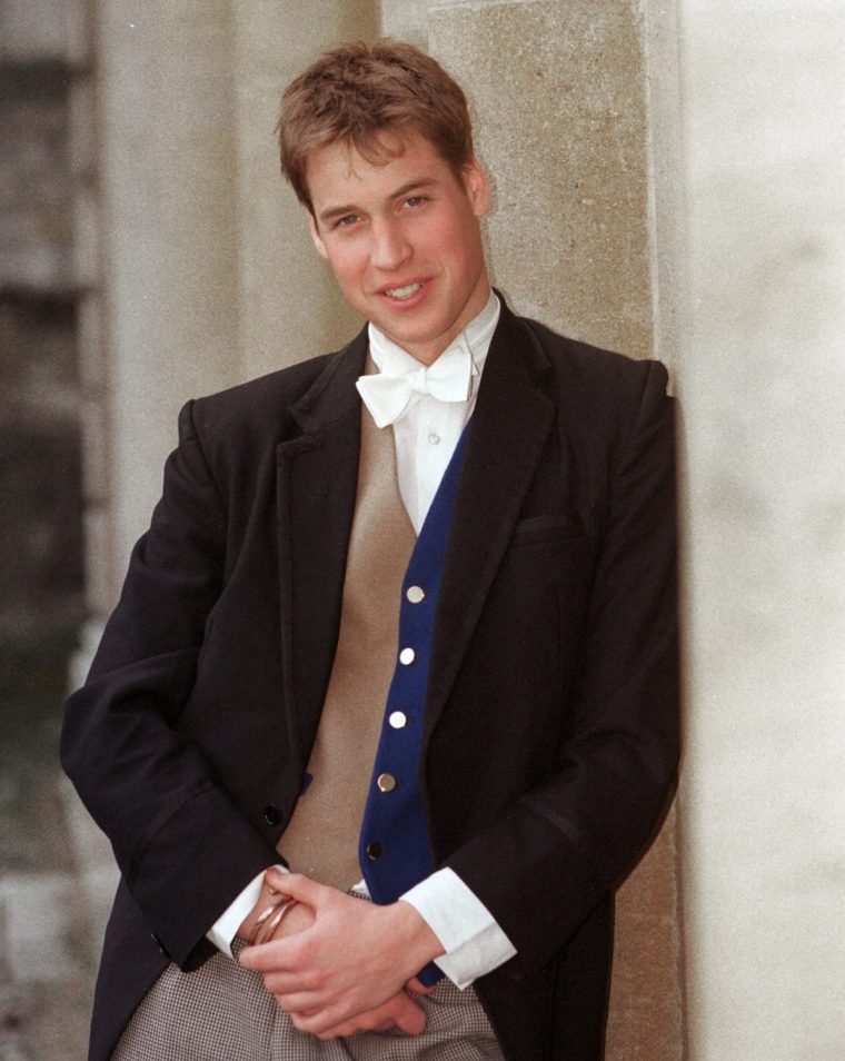 ETON, UNITED KINGDOM - JUNE 18: Prince William At Eton College Wearing A Waistcoat Which Is His Privilege As A Member Of The Elite Prefect Society Called 'pop' (Photo by Tim Graham Photo Library via Getty Images)
