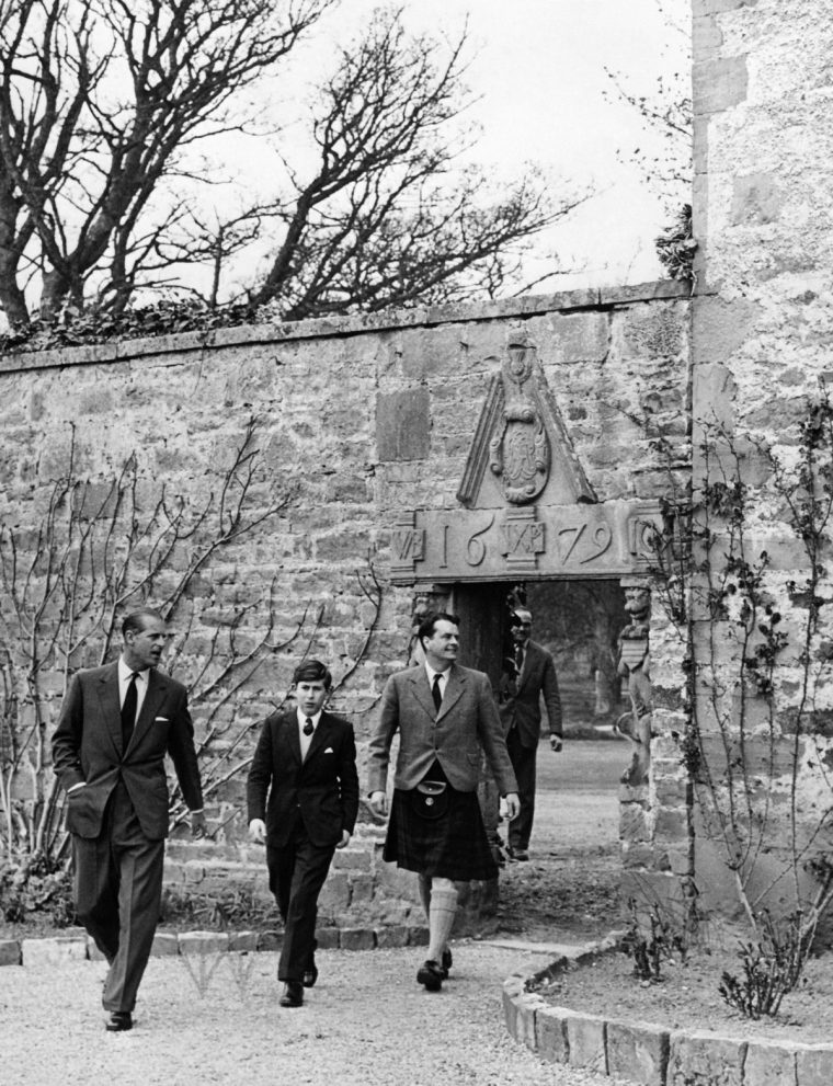 ELGIN, UNITED KINGDOM - MAY 02: Prince Charles Enters a New School the Gordonstoun school, As His Father Prince Philip did, With School President Captain Ian Tennant, in Elgin, United Kingdom, on May 2, 1962. (Photo by Keystone-France/Gamma-Rapho via Getty Images)