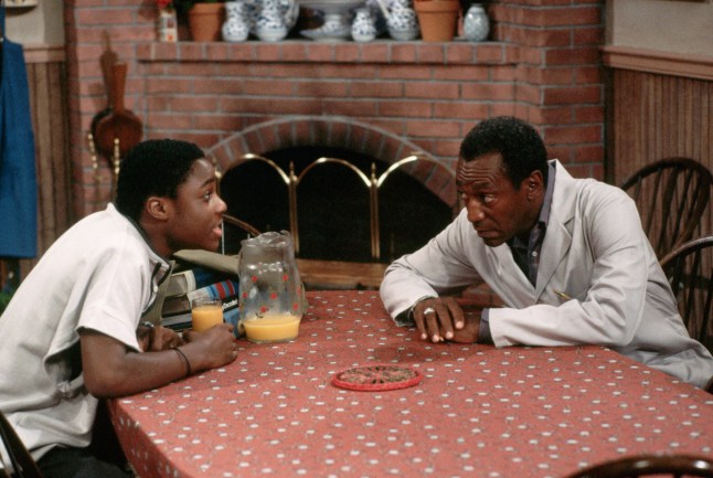 Bill Cosby acts with Malcolm Jamal Warner in a scene from the 