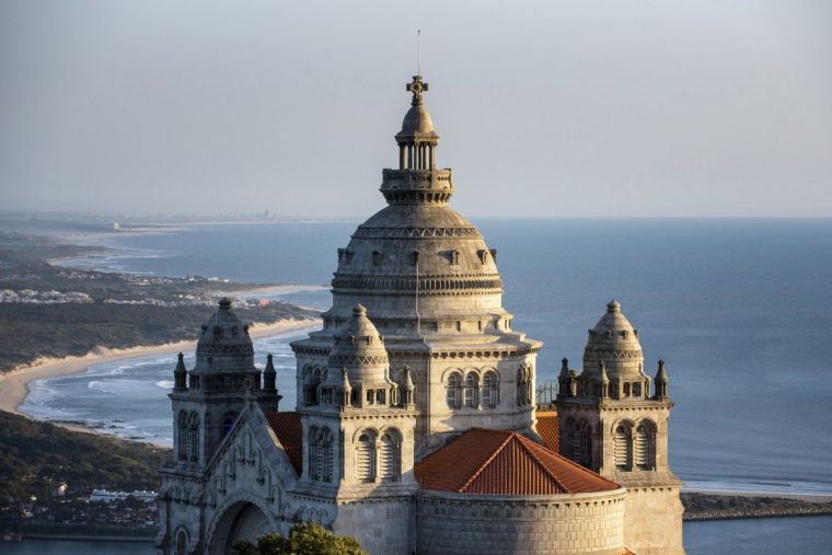 Sanctuary of Saint Lucia seen from the Mount of Saint Lucia, Viana do Castelo, Portugal