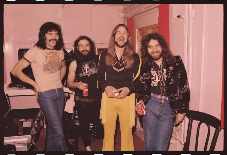 FILE - JULY 22: Ozzy Osbourne has died at 76 years-old. (MANDATORY CREDIT Watal Asanuma/Shinko Music/Getty Images) Black Sabbath backstage before performing at London Music Festival '73 at Alexandra Palace, London, 2nd August 1973. L-R Tony Iommi, Bill Ward, Ozzy Osbourne, Geezer Butler. (Photo by Watal Asanuma/Shinko Music/Getty Images)