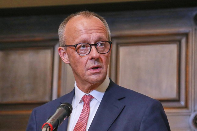 Mandatory Credit: Photo by dts News Agency Germany/Shutterstock (15411331az) Reception hosted by the French President: Federal Chancellor Friedrich Merz (CDU) Reception hosted by the French President, Villa Borsig, Berlin, Germany - 23 Jul 2025