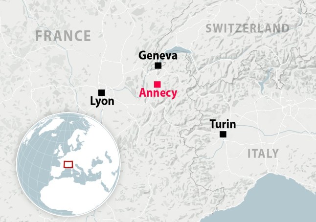 METRO GRAPHICS Annecy, France locator map (Picture: datawrapper/Metro)