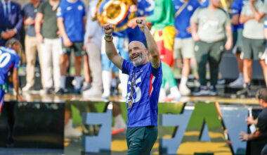 Chelsea boss Enzo Maresca celebrates after his side's success in the FIFA Club World Cup