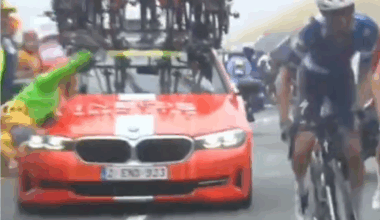 Ineos apologise after hitting spectator with car during Tour de France