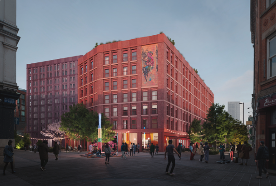 Indicative image of the proposed Church Street car park redevelopment from Thomas Street