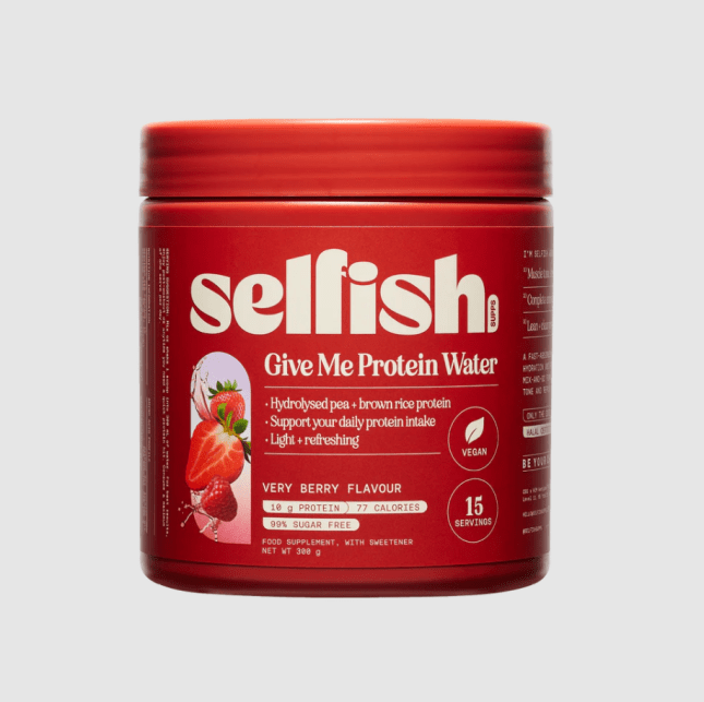 Red tub with large cream branding across