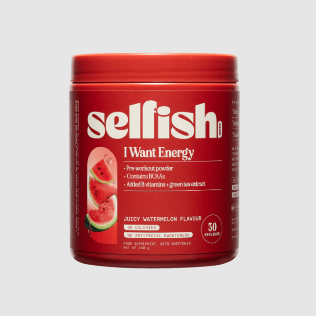 Red tub with large cream branding across