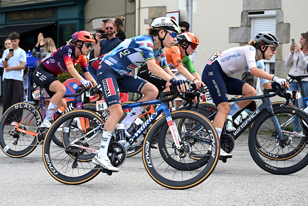 PLUMELEC, FRANCE - JULY 26: Sarah Gigante of Australia and Team AG Insurance - Soudal competes during the 4th Tour de France Femmes 2025, Stage 1 a 78.8km stage from Vannes to Plumelec / #UCIWWT / on July 26, 2025 in Plumelec, France. (Photo by Szymon Gruchalski/Getty Images)