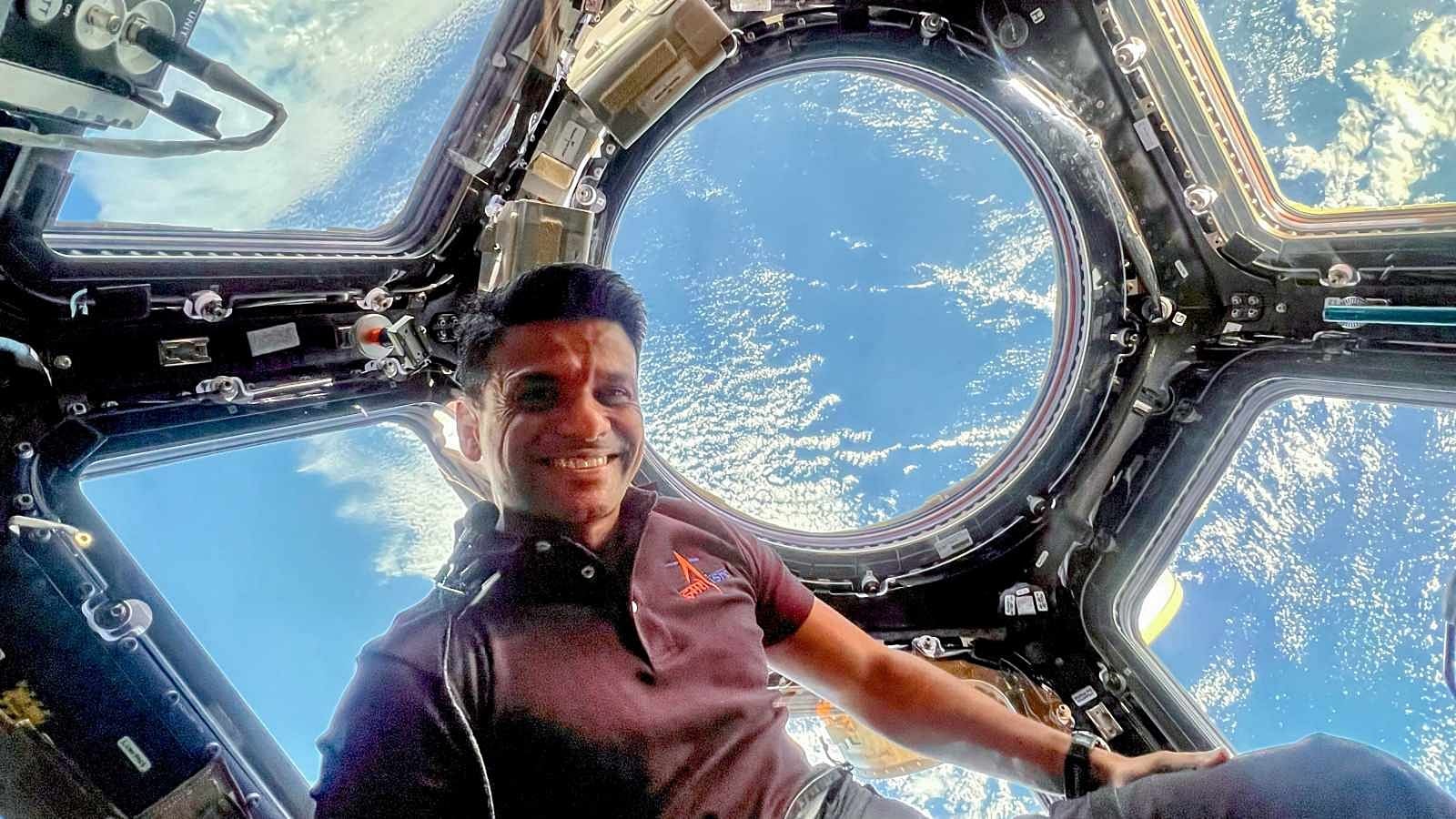 Shubhanshu Shukla enjoys a panoramic view of Earth from the 7 windowed Cupola Module of International Space Station