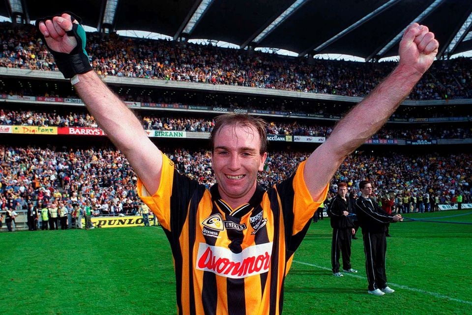DJ Carey of Kilkenny celebrates his side's All-Ireland final win in 2000. Photo: Ray McManus/Sportsfile