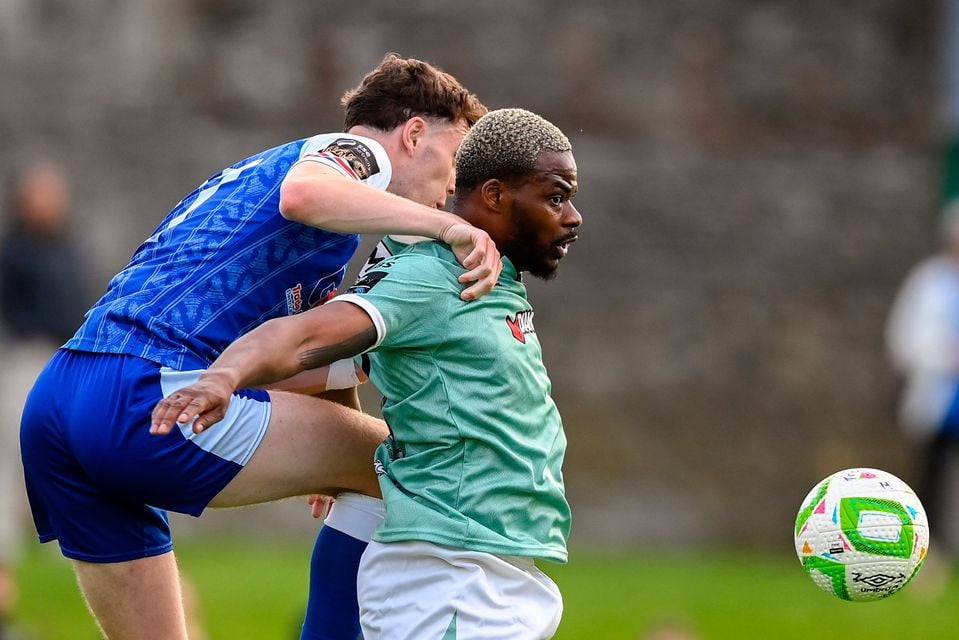 Derry City's new signing Dipo Akinyemi in action during his side's FAI Cup victory over Treaty United