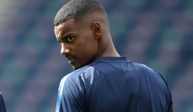 GLASGOW, SCOTLAND - JUNE 28: Victor Lindeloef and Alexander Isak of Sweden look on during the Sweden Training Session ahead of the UEFA Euro 2020 Round of 16 match between Sweden and Ukraine at Hampden Park on June 28, 2021 in Glasgow, Scotland. (Photo by Jan Kruger - UEFA)