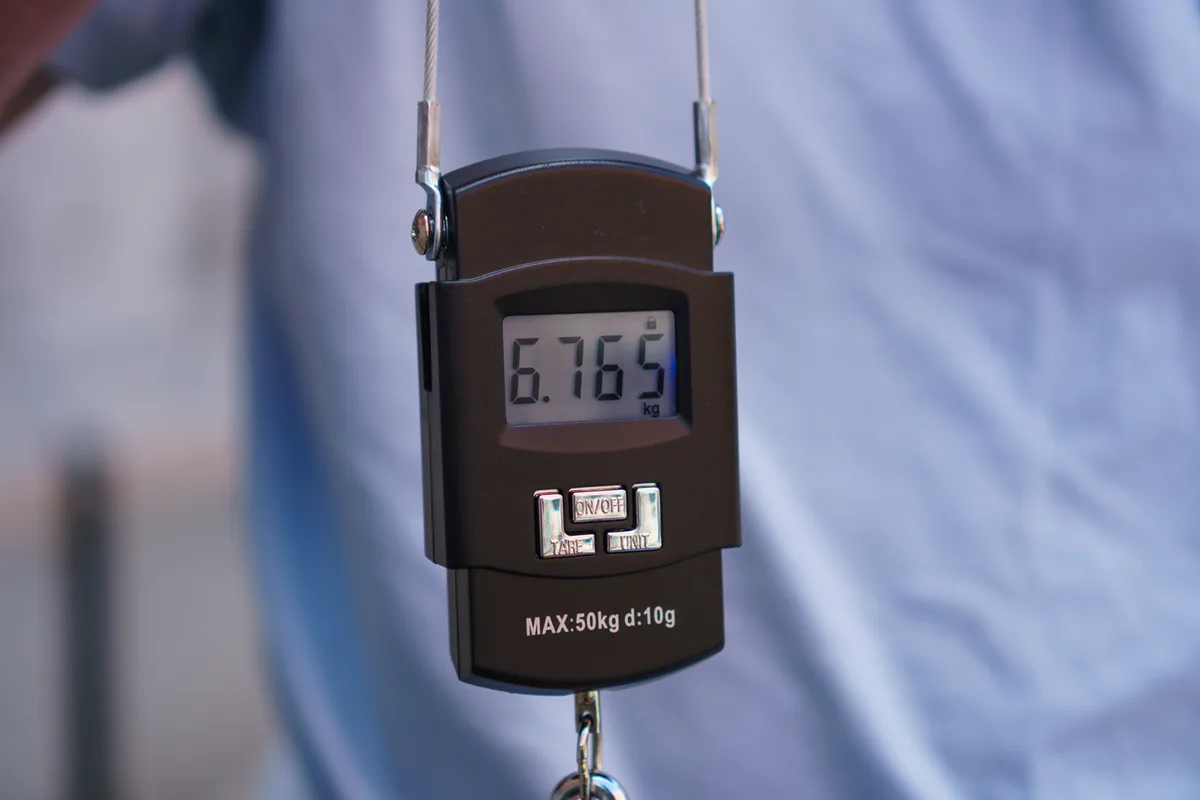 Scales reading 6.765kg.