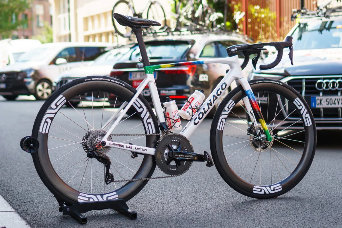 Tadej Pogačar's Colnago V5Rs at the 2025 Tour de France