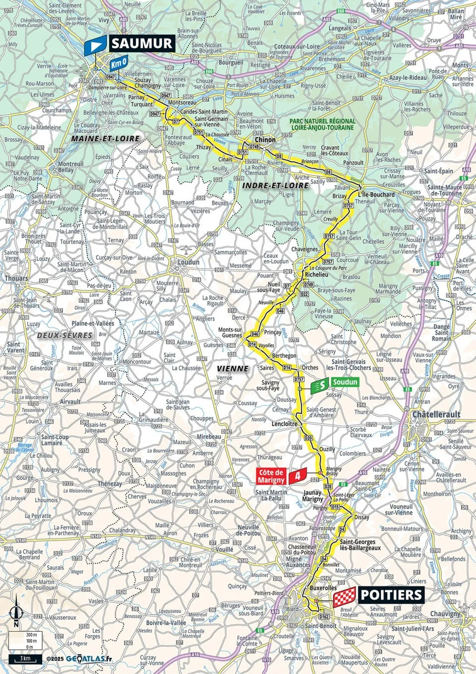 TdeF Femmes Stage 4 - Map / Saumur to Poitiers