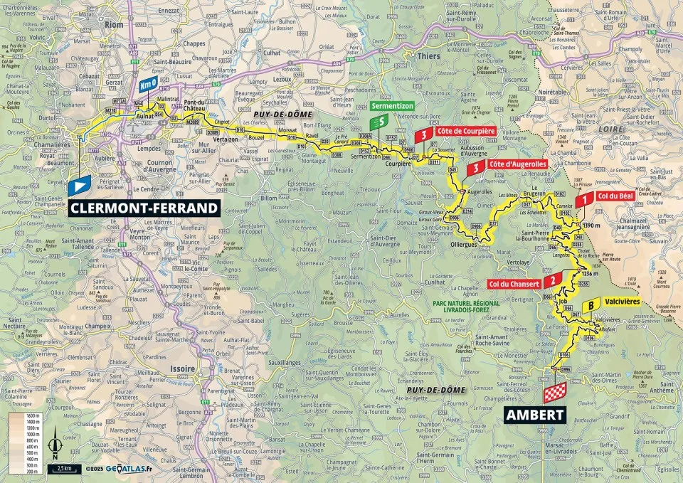 TdeF Femmes Stage 6 - Map / Clermont-Ferrand > Ambert