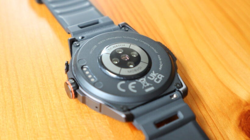 The rear-facing portion of the TicWatch Atlas