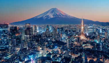 Tokyo in Japan illuminated at sunset.jpg