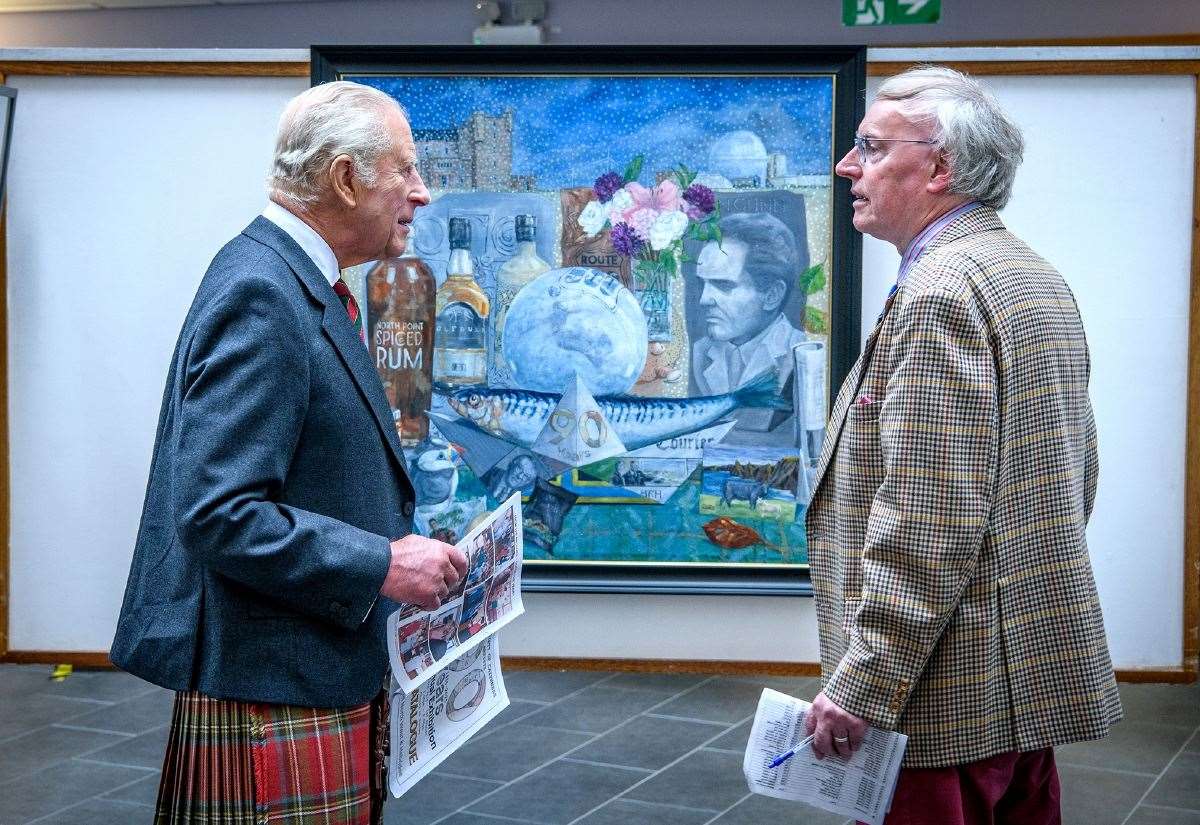 HM King Charles III visits 90th annual exhibition of Society of Caithness Artists in Thurso