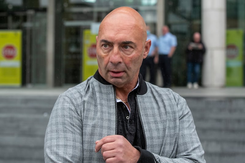 Pete Taylor leaving the Central Criminal Court in 2021 after he gave evidence in the trial of Gerard Cervi for the murder of Bobby Messett at Bray Boxing Club in June 2018. Photograph: Collins Courts