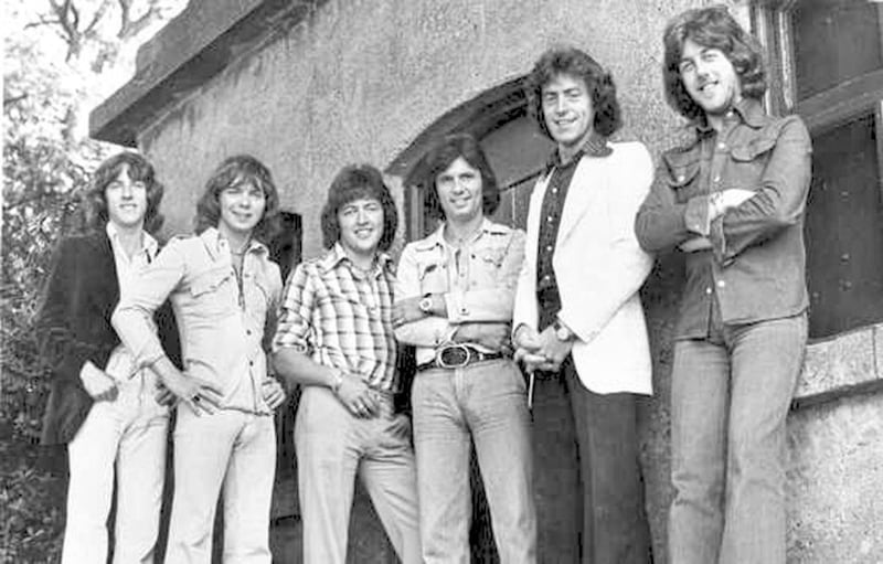 The Miami Showband before the murderous attack by loyalists. The survivors were Ray Millar (3rd left), Des Lee (4th from left ) and Stephen Travers (far right)