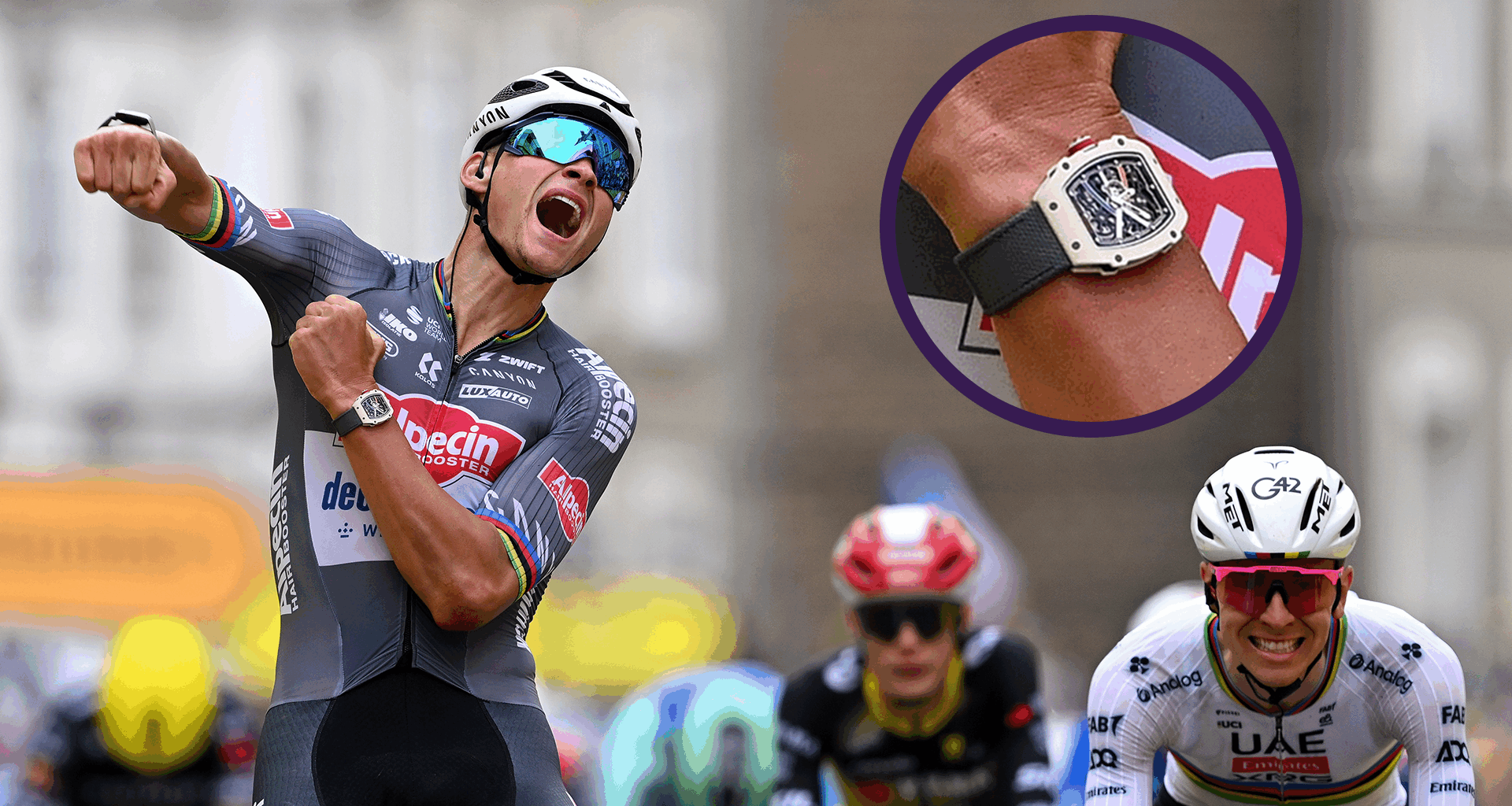 Mathieu van der Poel wearing a fancy watch