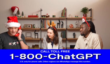 OpenAI representatives using a rotary phone to call ChatGPT via the 1-800-ChatGPT phone number