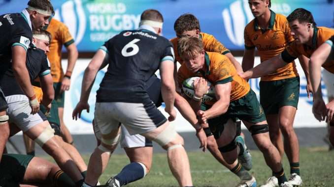 Two late tries earned Australia a hard-fought win over Scotland at the World Rugby U20 Championship in Italy. Image: World Rugby