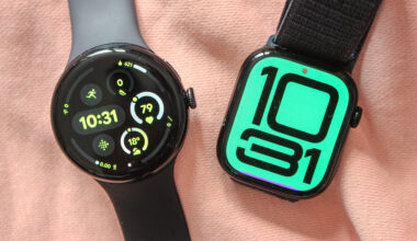 a photo of the Google Pixel Watch 3 and Apple Watch 10