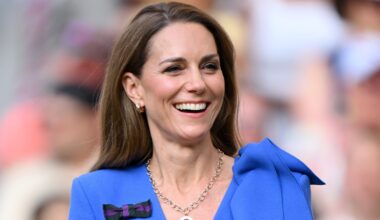 Catherine, Princess of Wales smiles on the final day of Wimbledon 2025