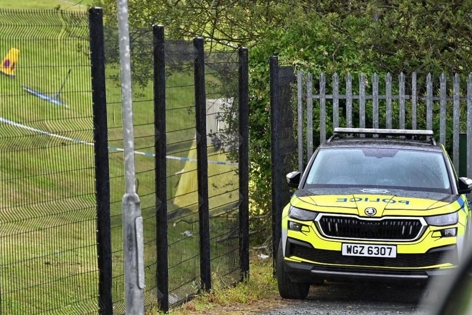 Police are investigating after the sudden death of a man at Killyclogher Primary School in Omagh. Photo: Alan Lewis
