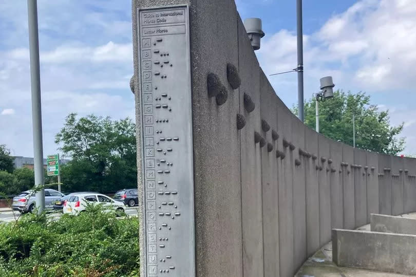 Morse code on the Connections - Face of Liverpool structure