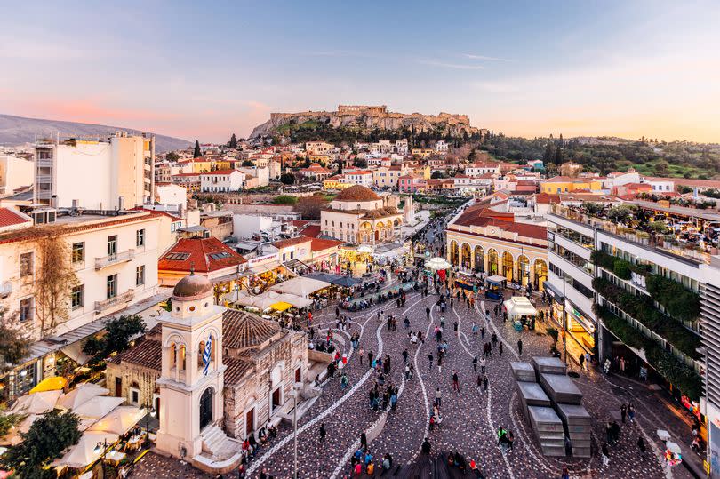 Athens cityscape at dusk