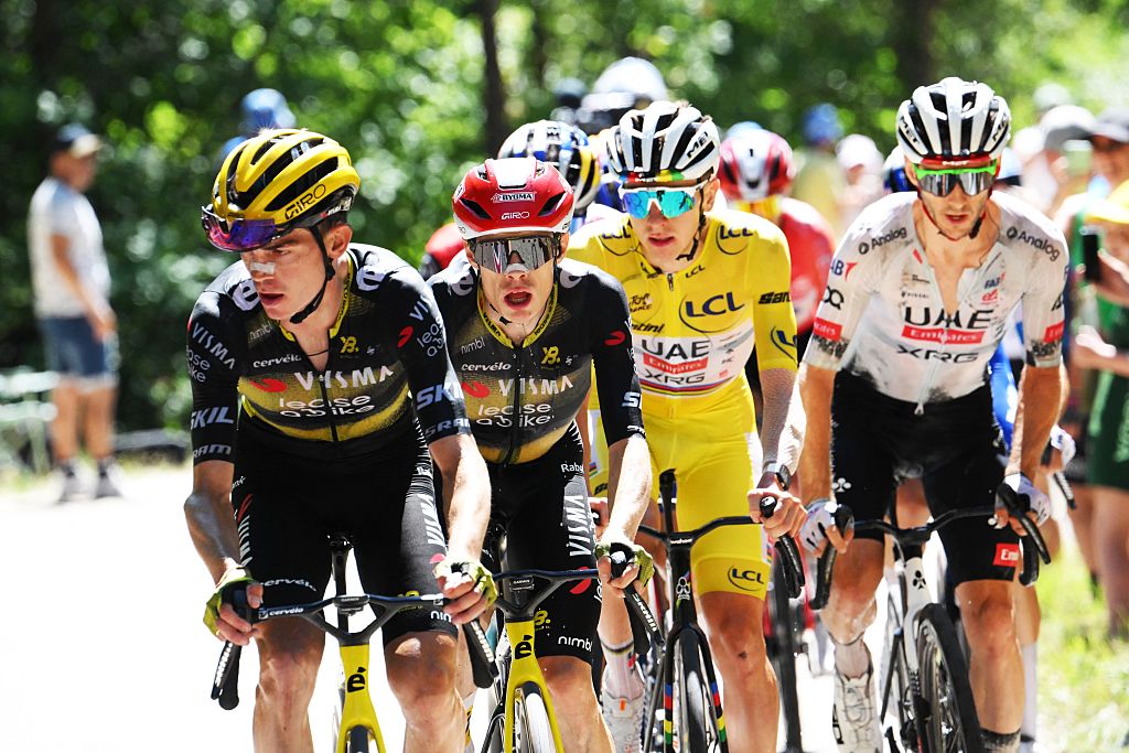 Tadej Pogacar and Jonas Vingegaard at the 2025 Tour de France