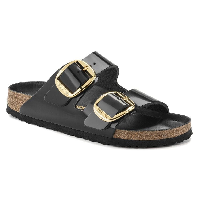 Arizona Big Buckle Natural Leather Patent - High Shine Black