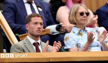 Alfie Hewett in the Royal Box at Wimbledon on Sunday